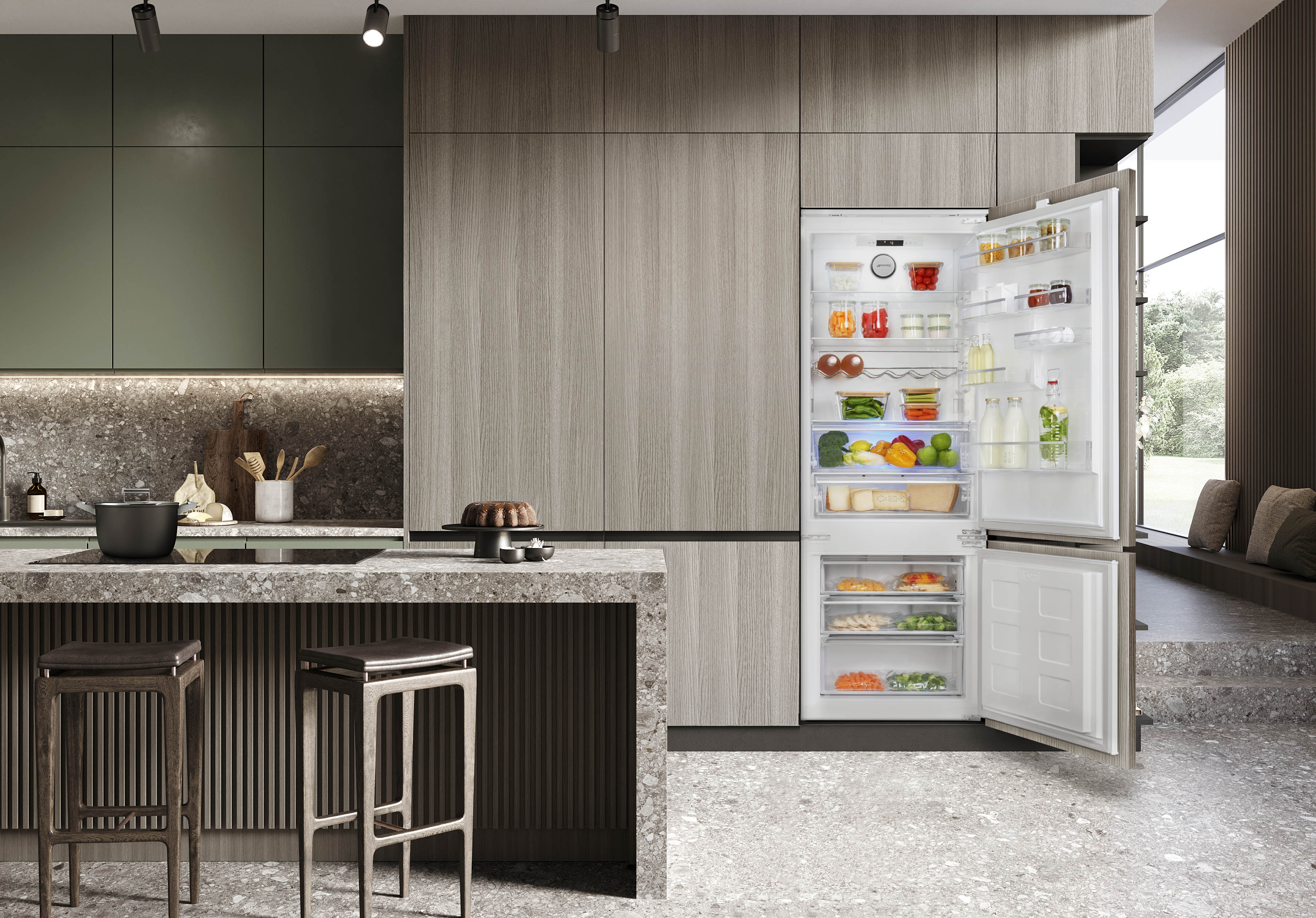 SMEG C875TNE koel-/vriescombinatie - 194cm