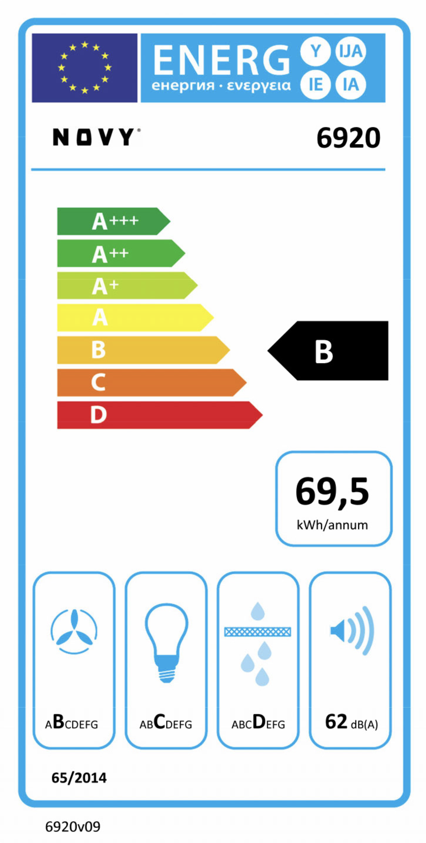 NOVY 6920 Pureline Pro Compact plafonddampkap - 120cm