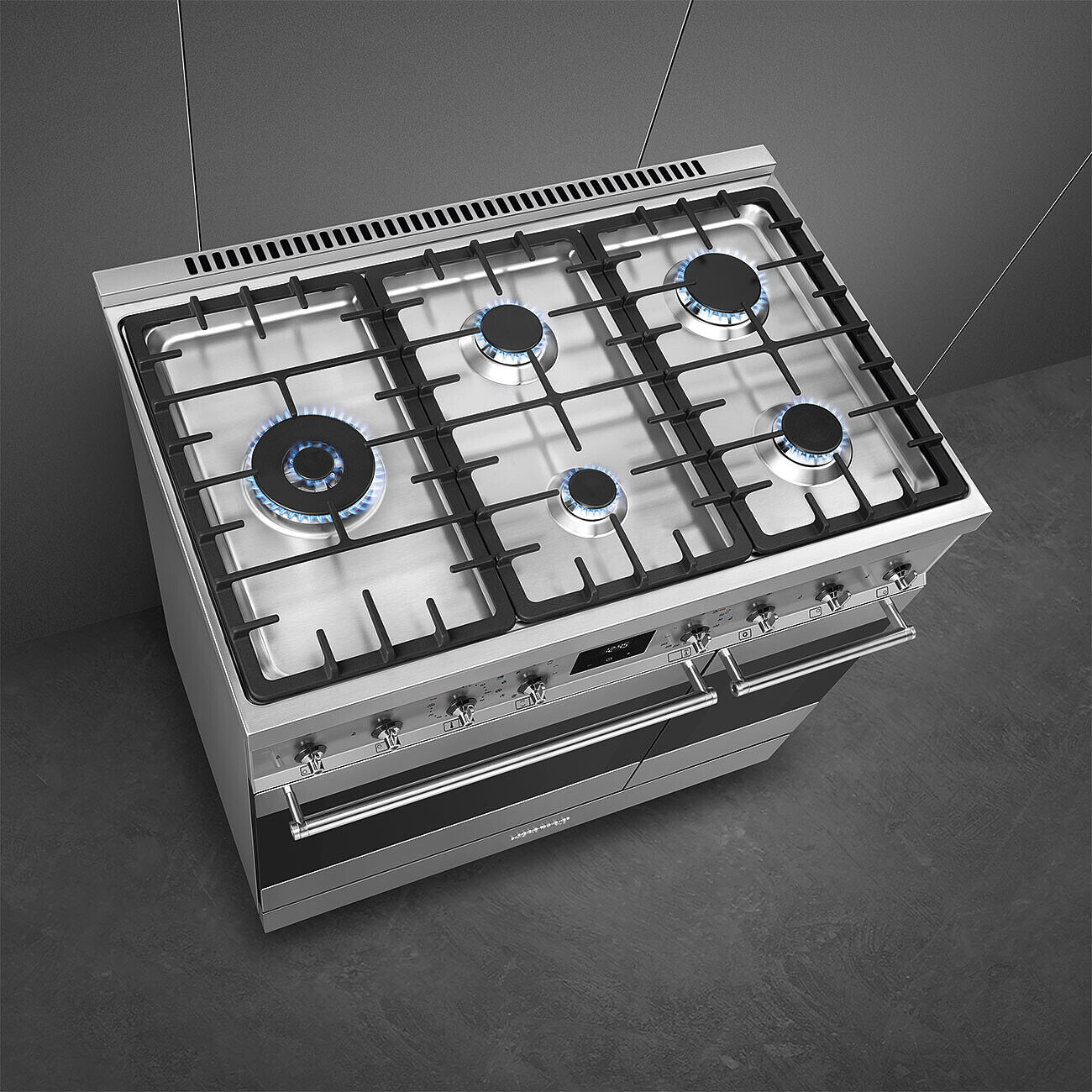 SMEG C92GPX2 fornuis met gaskookplaat - 90cm