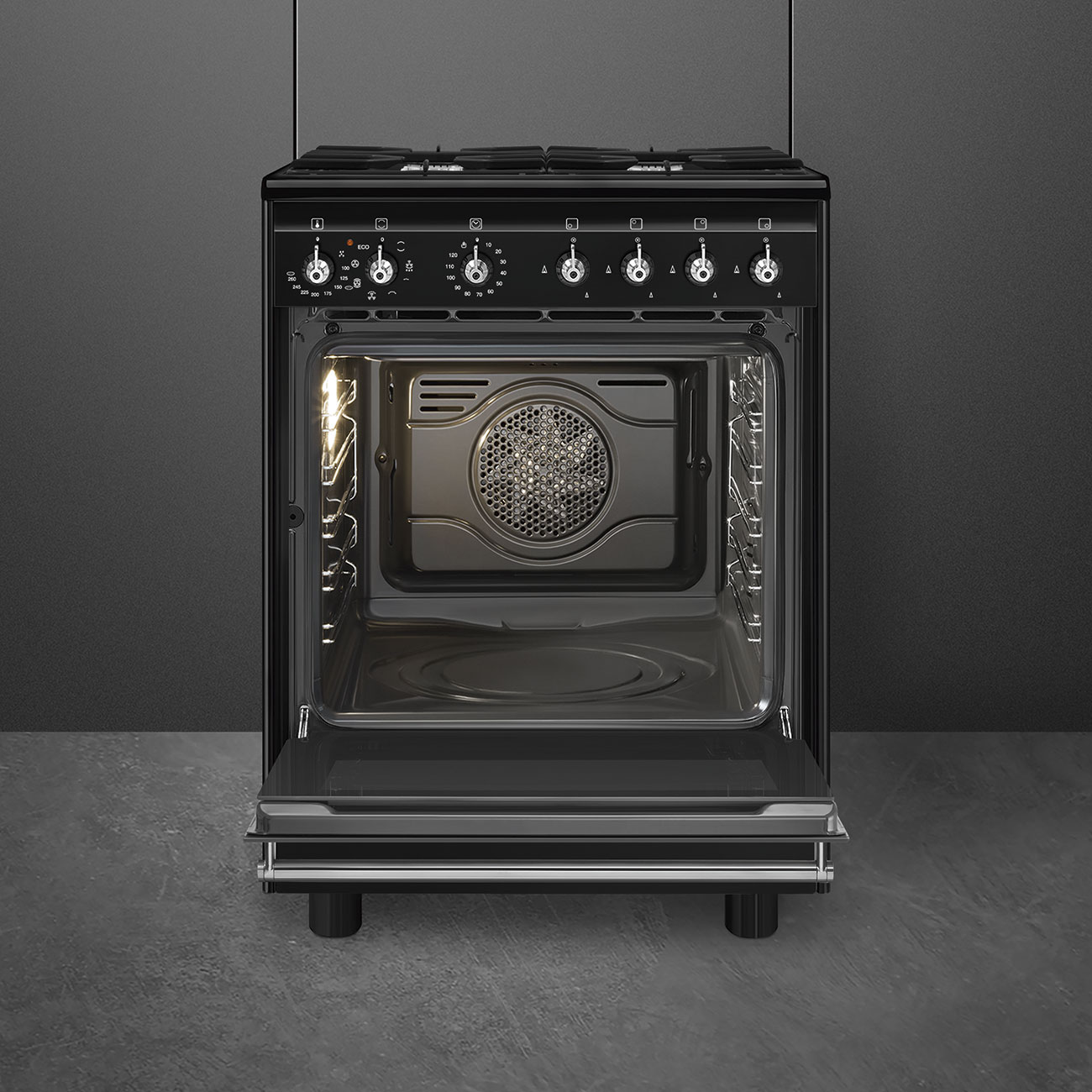 SMEG VRIJSTAAND ERT CX61GMBL fornuis met gaskookplaat - 60cm