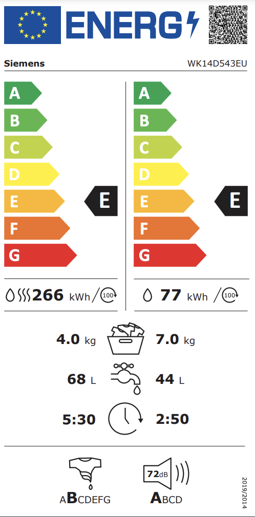SIEMENS WK14D543EU IQ500 was- droogcombinatie SIEMENS WK14D543EU IQ500 was- droogcombinatie