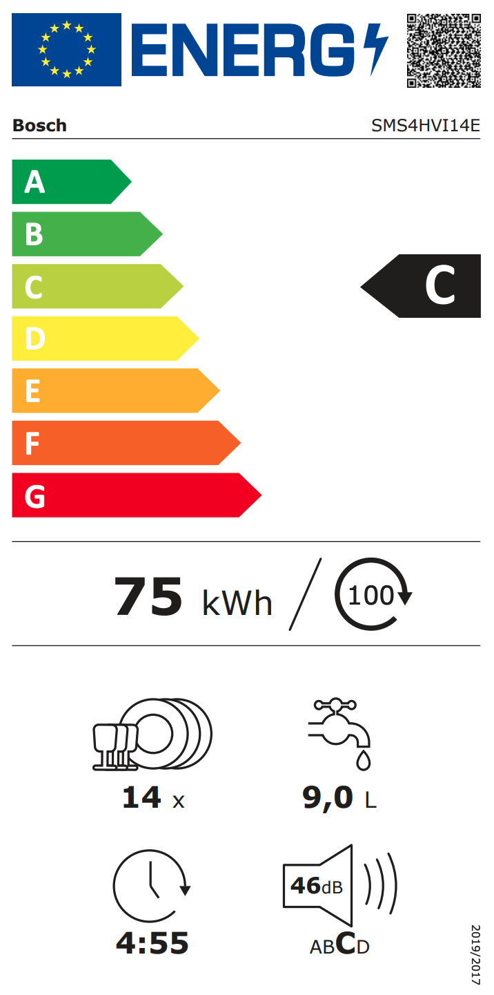 BOSCH SMS4HVI14E vrijstaande vaatwasser