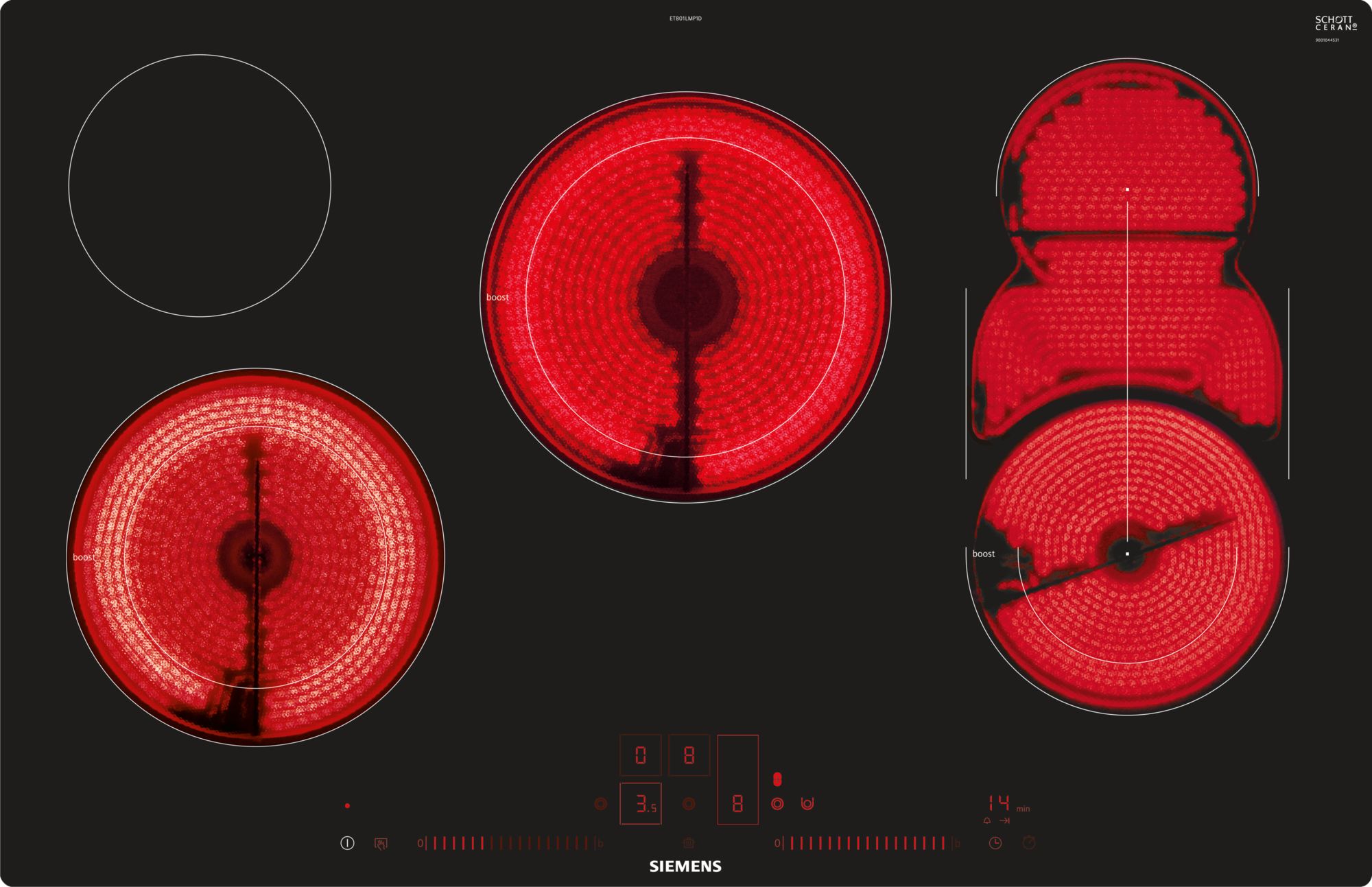 SIEMENS ET801LMP1D IQ500 vitrokeramische kookplaat - 80cm SIEMENS ET801LMP1D IQ500 vitrokeramische kookplaat - 80cm