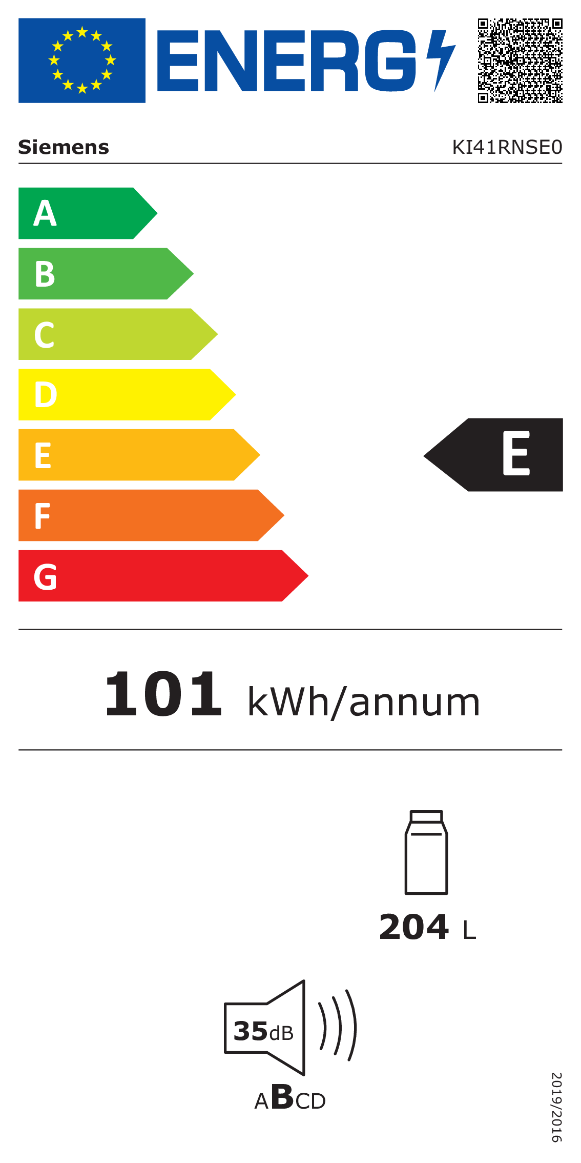 SIEMENS KI41RNSE0 IQ100 koelkast zonder vriesvak - 122cm SIEMENS KI41RNSE0 IQ100 koelkast zonder vriesvak - 122cm