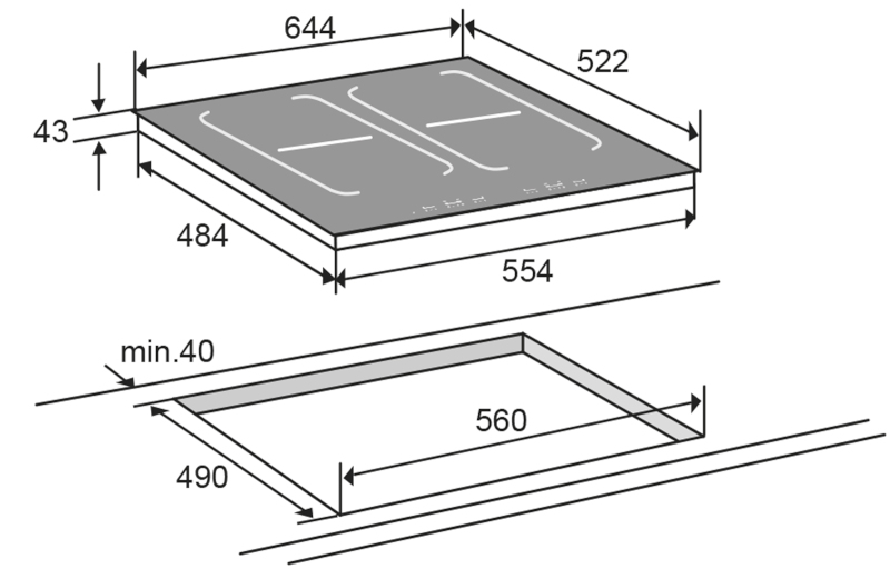 ATAG HI6271MV inductiekookplaat - 64cm ATAG HI6271MV inductiekookplaat - 64cm