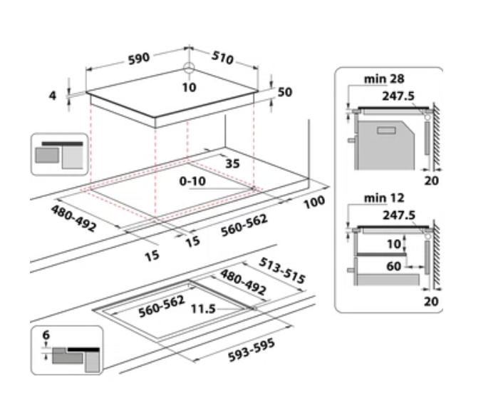 WHIRLPOOL WSQ4860NE inductiekookplaat - 60cm