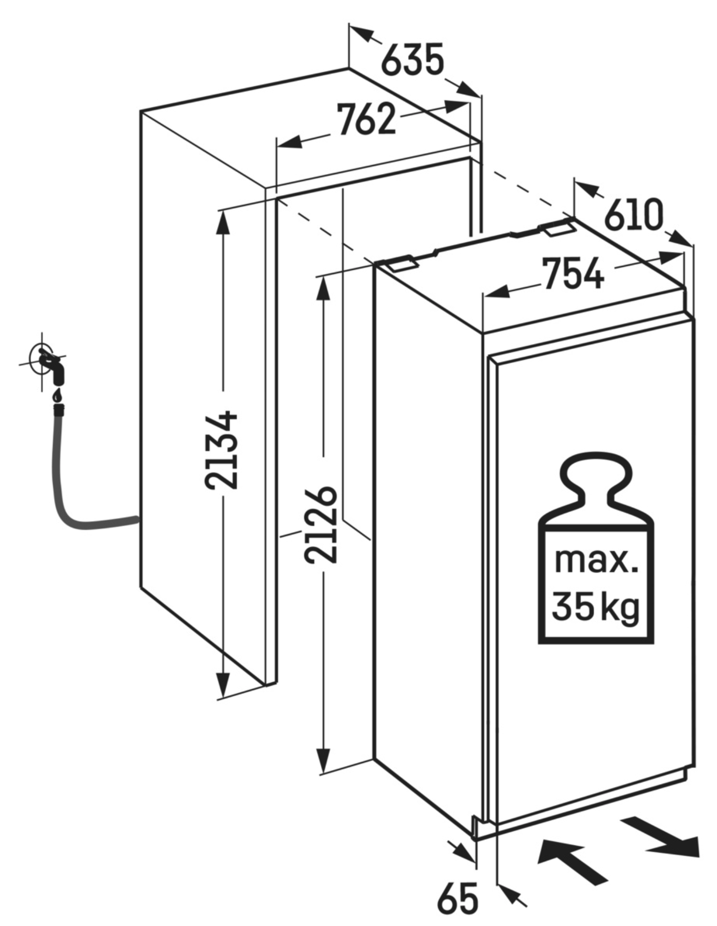 LIEBHERR MONOLITH EFNEI977120617 inbouw vriezer - 213cm LIEBHERR MONOLITH EFNEI977120617 inbouw vriezer - 213cm