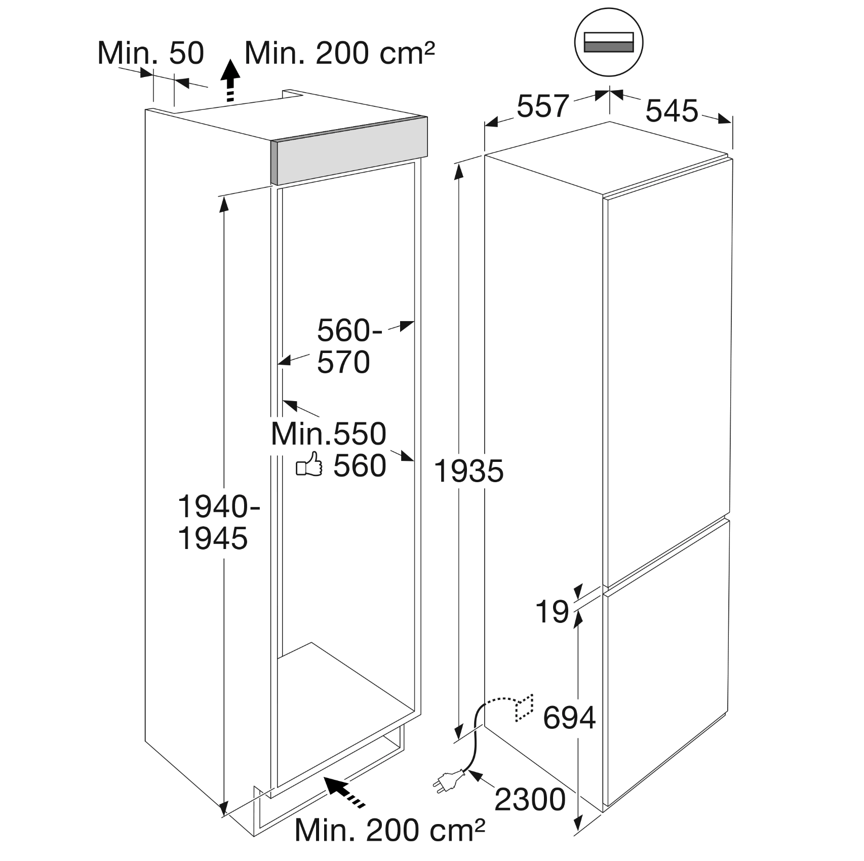 ATAG KD67194DN koel-/vriescombinatie - 194cm ATAG KD67194DN koel-/vriescombinatie - 194cm