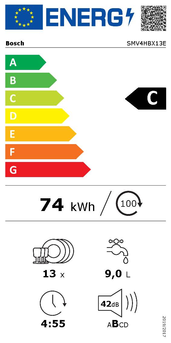 BOSCH SMV4HBX13E vaatwasser volledig integreerbaar