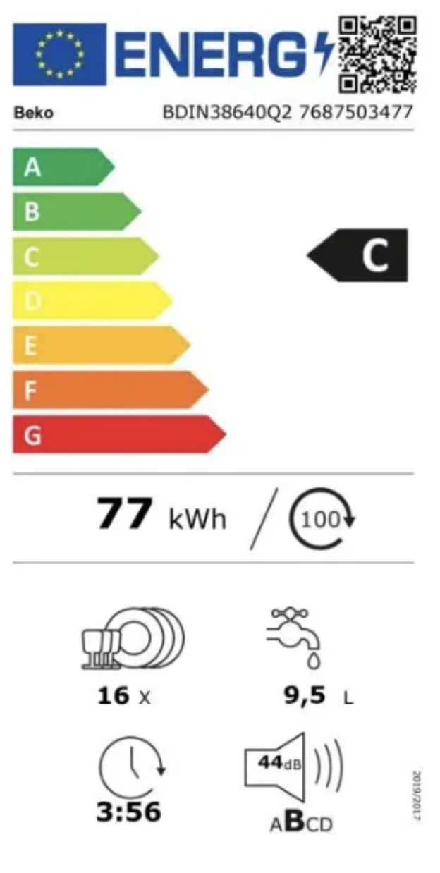 BEKO BDIN38640Q2 vaatwasser volledig integreerbaar