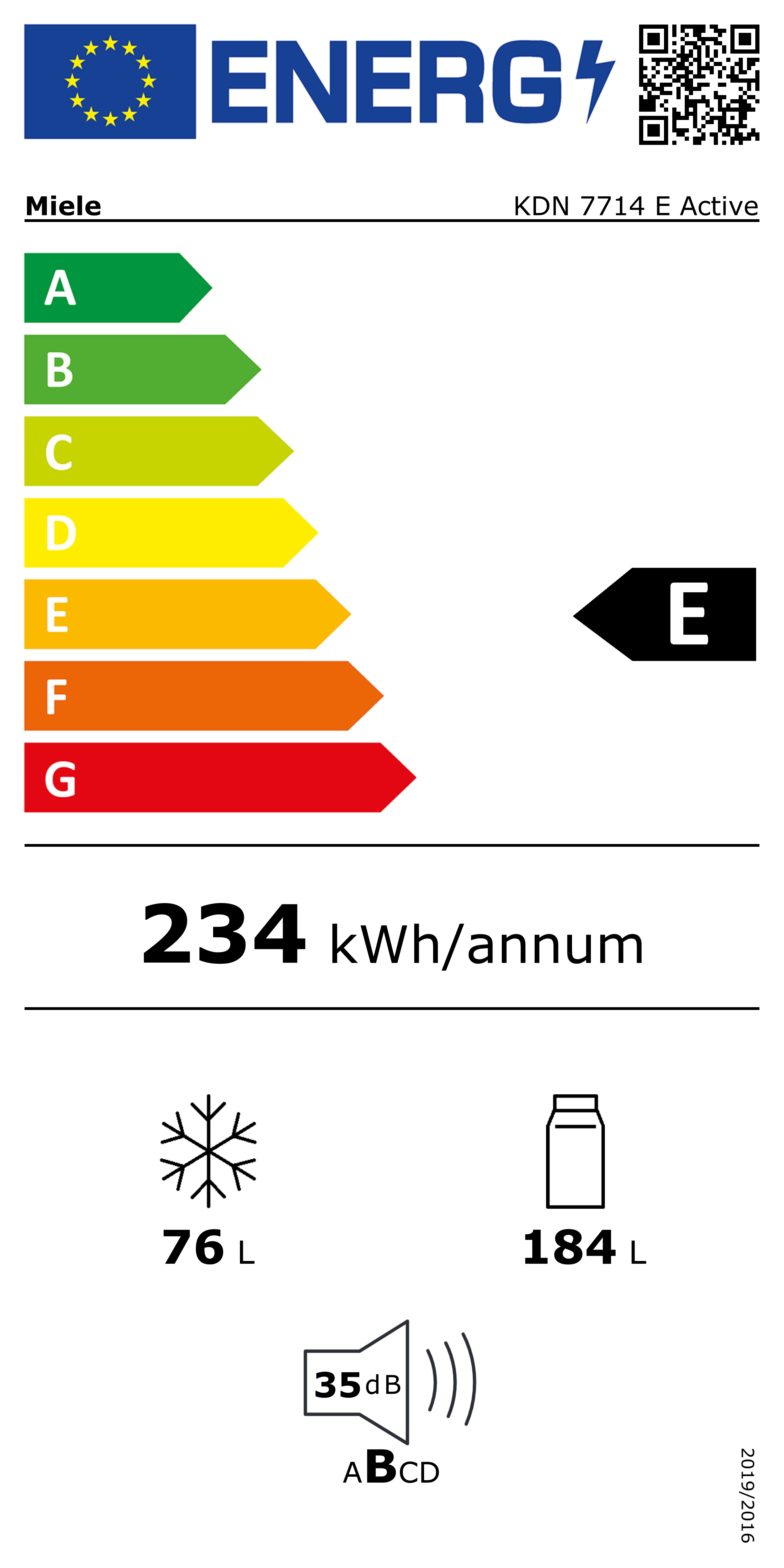 MIELE KDN7714EACTIVE koel-/vriescombinatie - 178cm