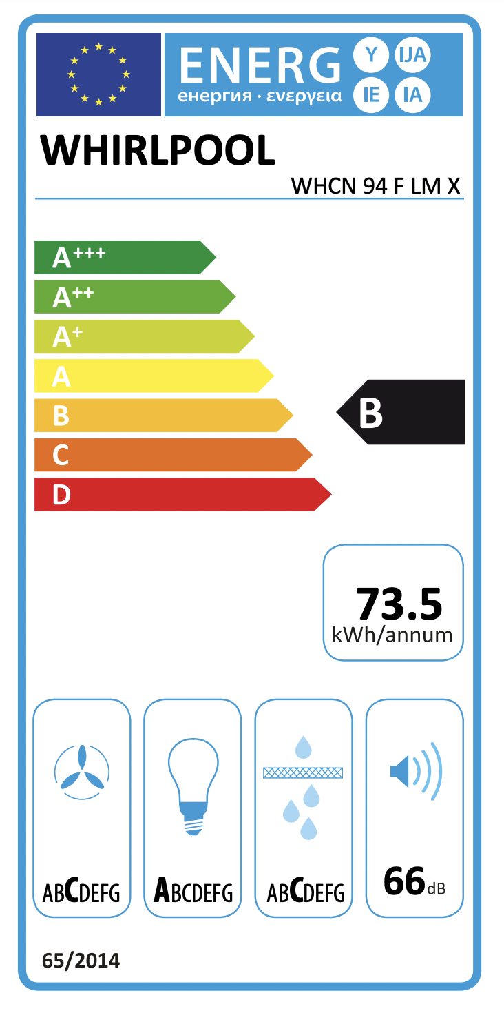 WHIRLPOOL WHCN94FLMX1 wandschouwdampkap - 90cm