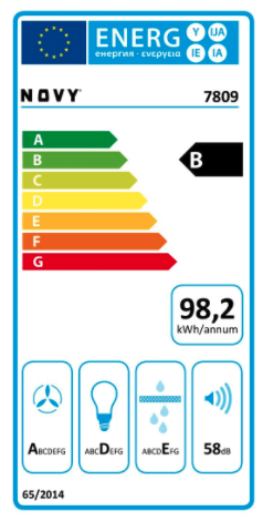 NOVY 7809 Headline headfree dampkap - 90cm NOVY 7809 Headline headfree dampkap - 90cm