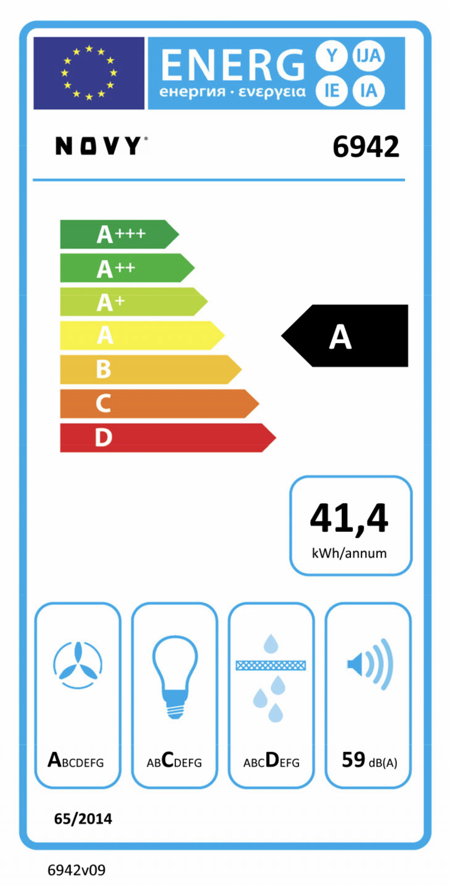 NOVY 6942 Pureline Pro plafonddampkap - 120cm NOVY 6942 Pureline Pro plafonddampkap - 120cm