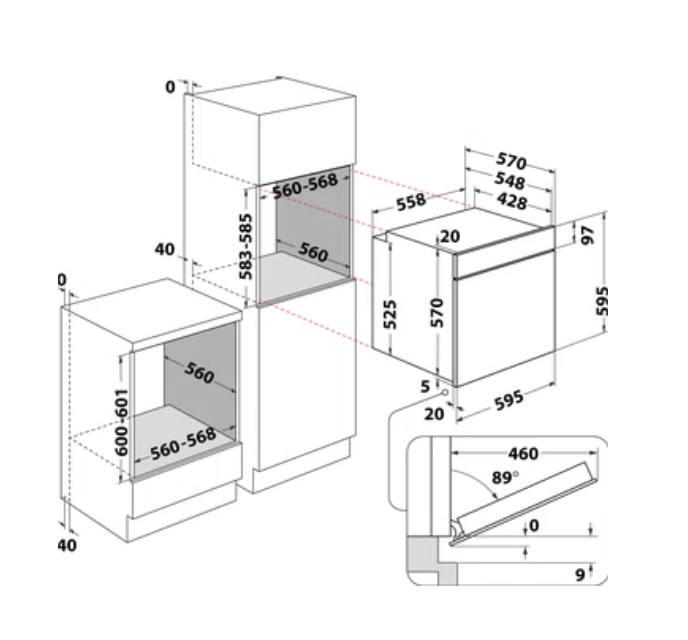 WHIRLPOOL OMK58RU0B NEW ACTUAL multifunctionele oven - 60cm