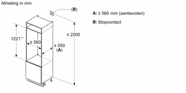 BOSCH KIL42NSE0 SERIE 2 koelkast met vriesvak - 122cm