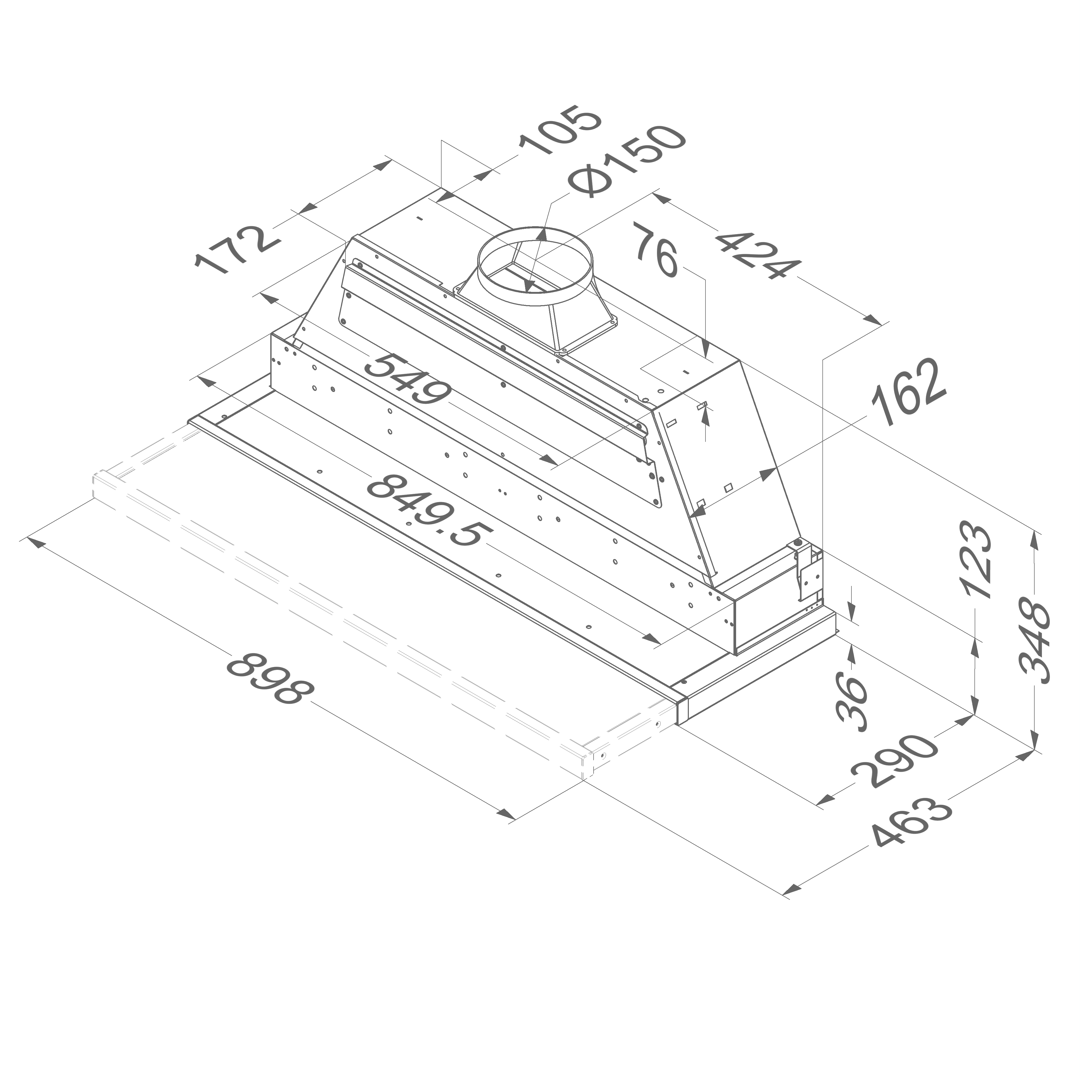 NOVY 693 telescopische dampkap - 90cm NOVY 693 telescopische dampkap - 90cm