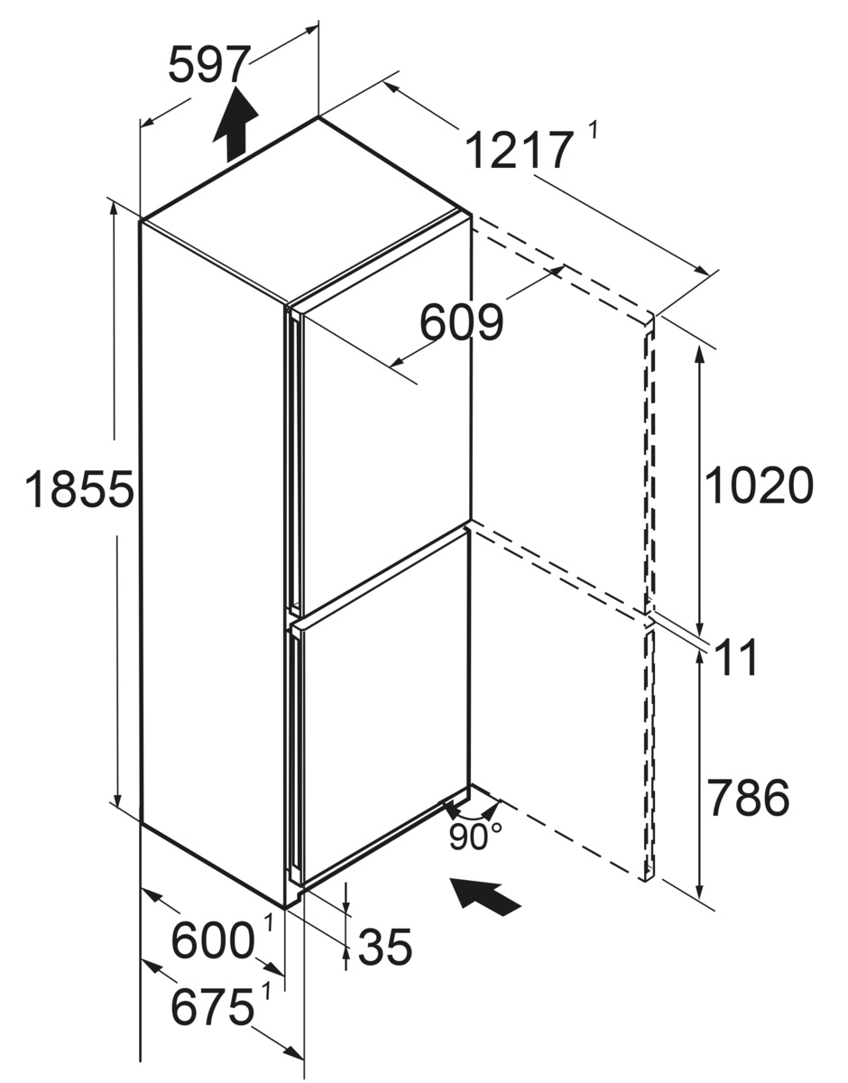 LIEBHERR CNC520322 vrijstaande koel-/vriescombinatie - 185cm LIEBHERR CNC520322 vrijstaande koel-/vriescombinatie - 185cm