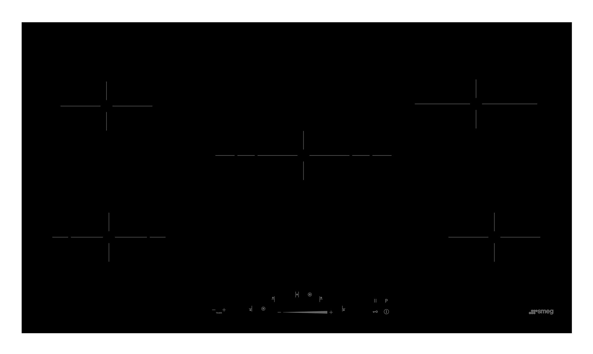 SMEG SE495ETD vitrokeramische kookplaat - 90cm SMEG SE495ETD vitrokeramische kookplaat - 90cm