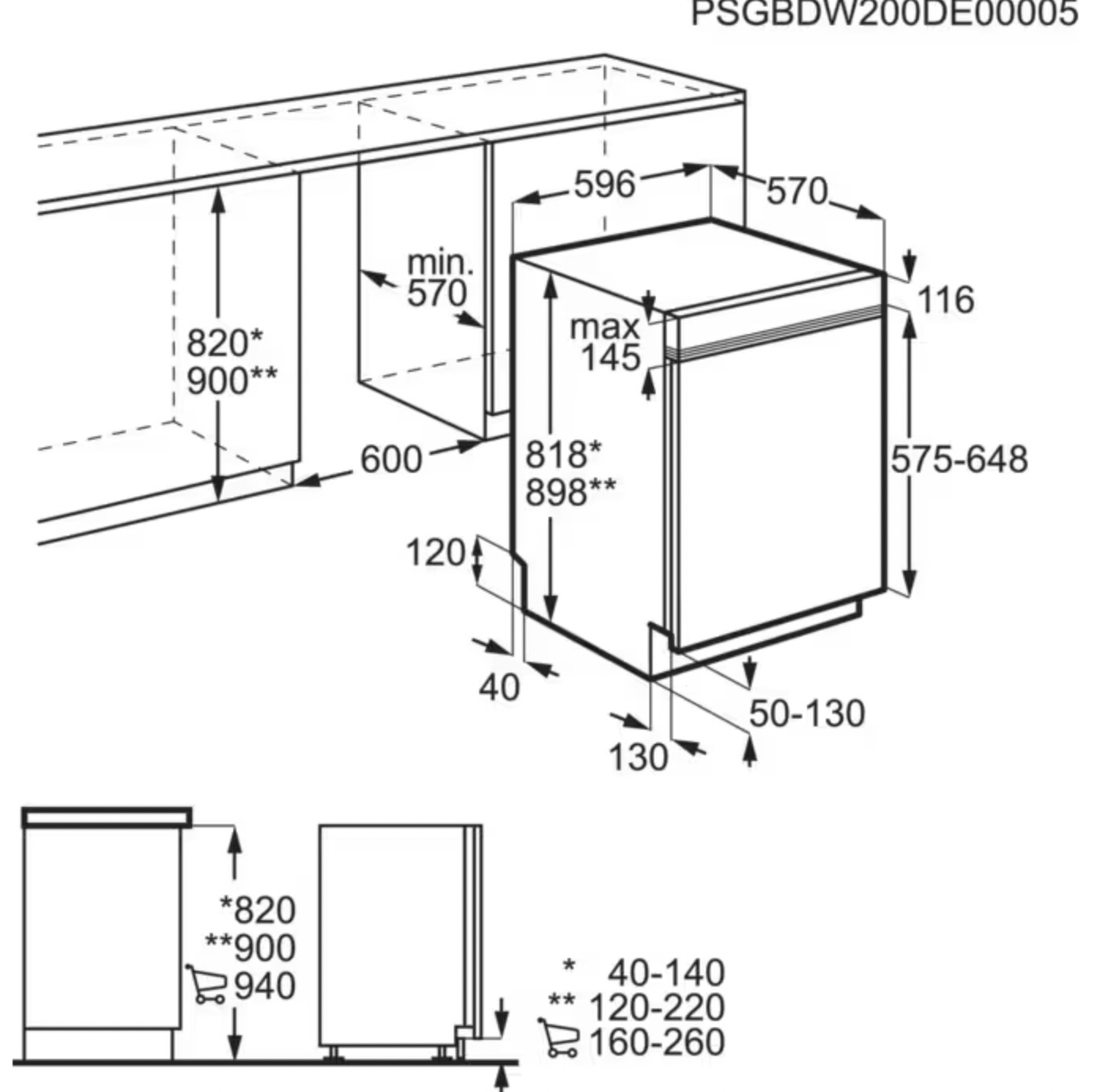 AEG FEE74616PM 7000 vaatwasser met bedieningspaneel AEG FEE74616PM 7000 vaatwasser met bedieningspaneel