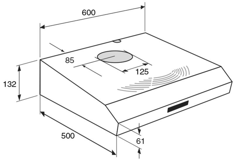 ATAG WO6211AC onderbouw dampkap - 60cm ATAG WO6211AC onderbouw dampkap - 60cm