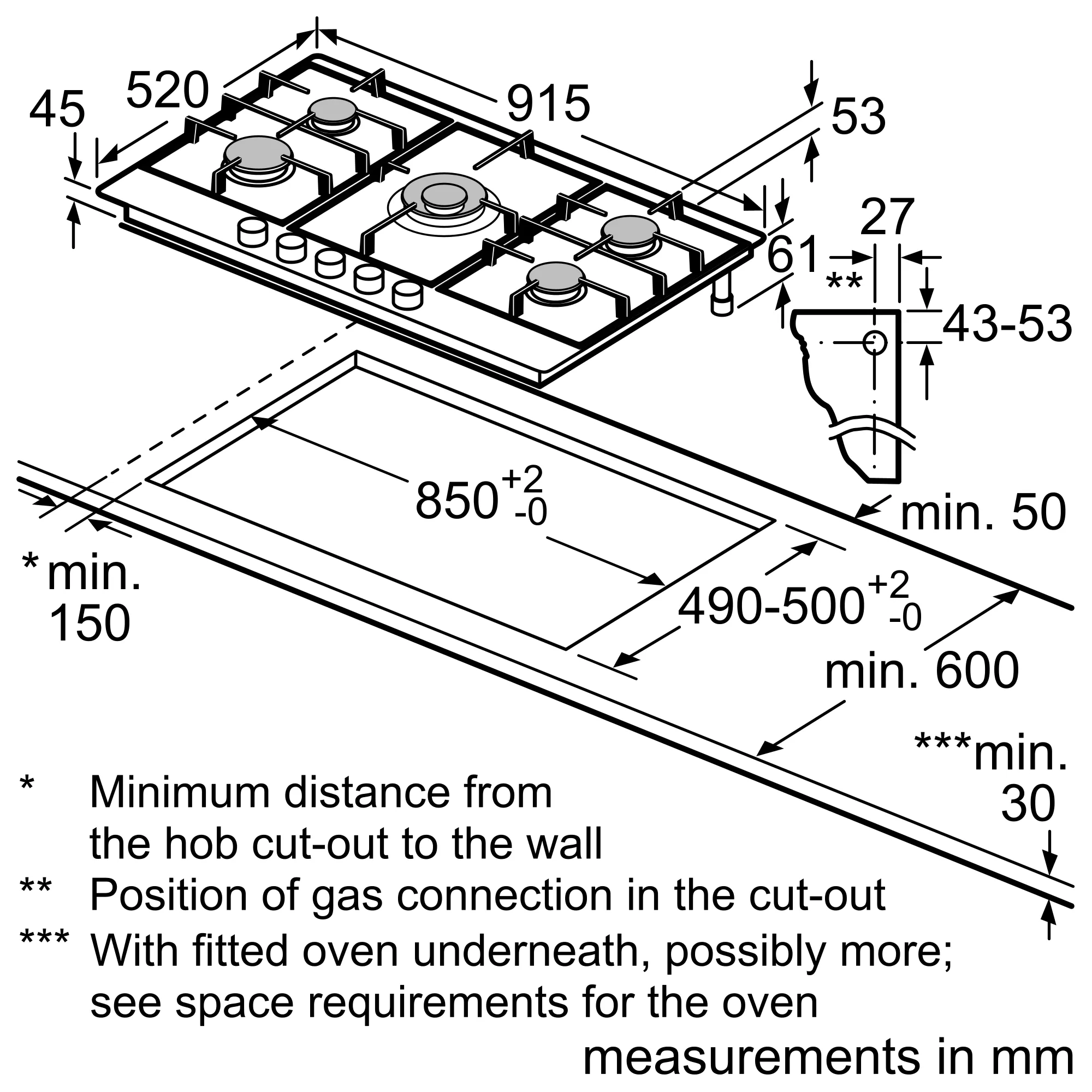 SIEMENS EC9A5RB90 IQ500 gaskookplaat - 90cm