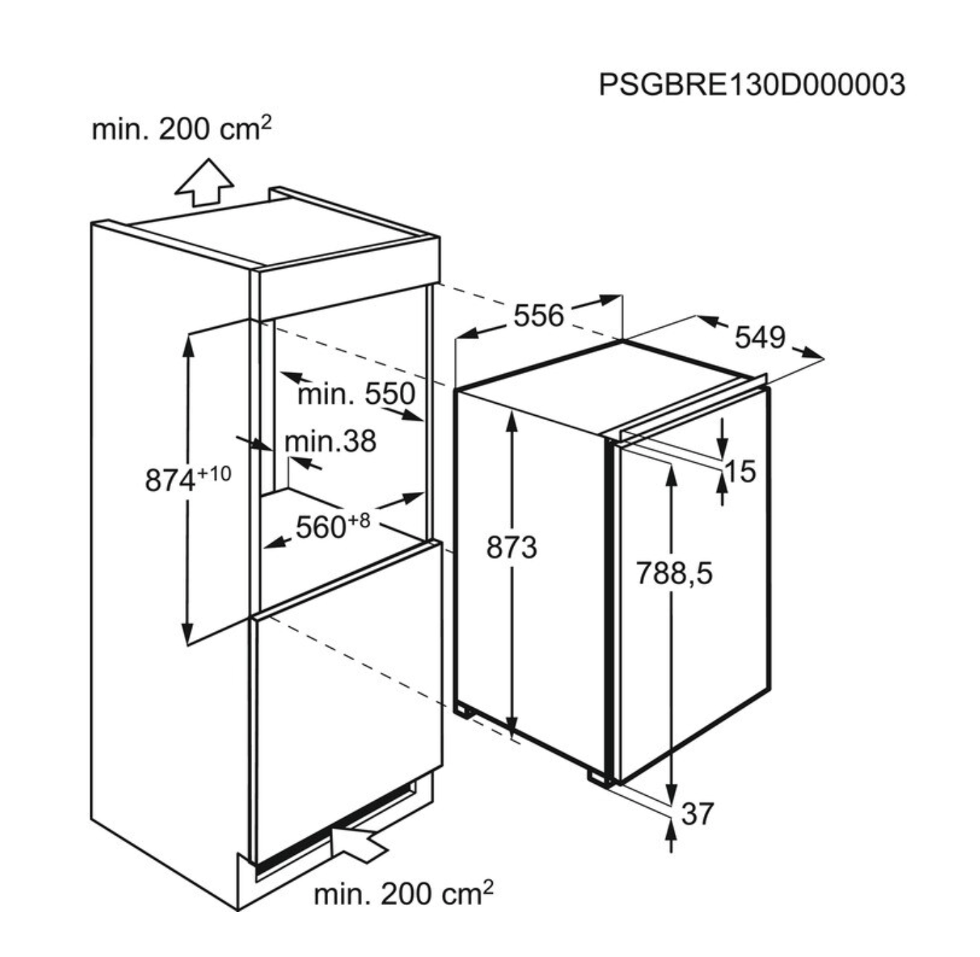 AEG OSK50881DF koelkast zonder vriesvak - 87cm AEG OSK50881DF koelkast zonder vriesvak - 87cm