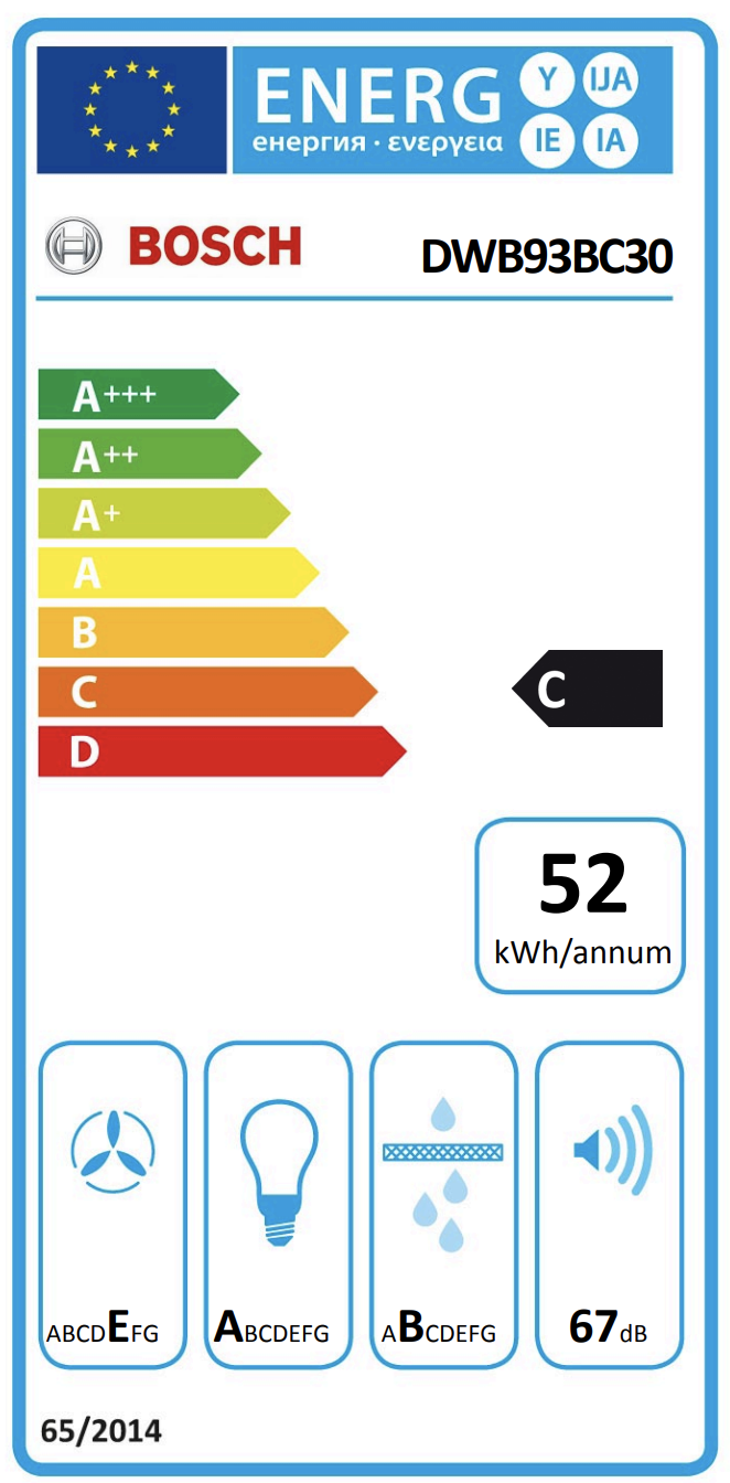 BOSCH DWB93BC30 wandschouwdampkap - 90cm