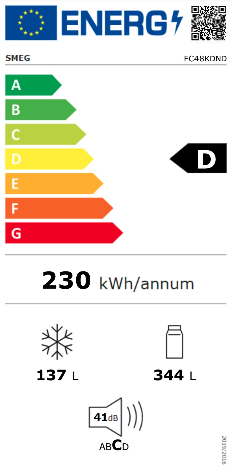 SMEG VRIJSTAAND ERT FC48KDND vrijstaande koel-/vriescombinatie - 192cm SMEG VRIJSTAAND ERT FC48KDND vrijstaande koel-/vriescombinatie - 192cm