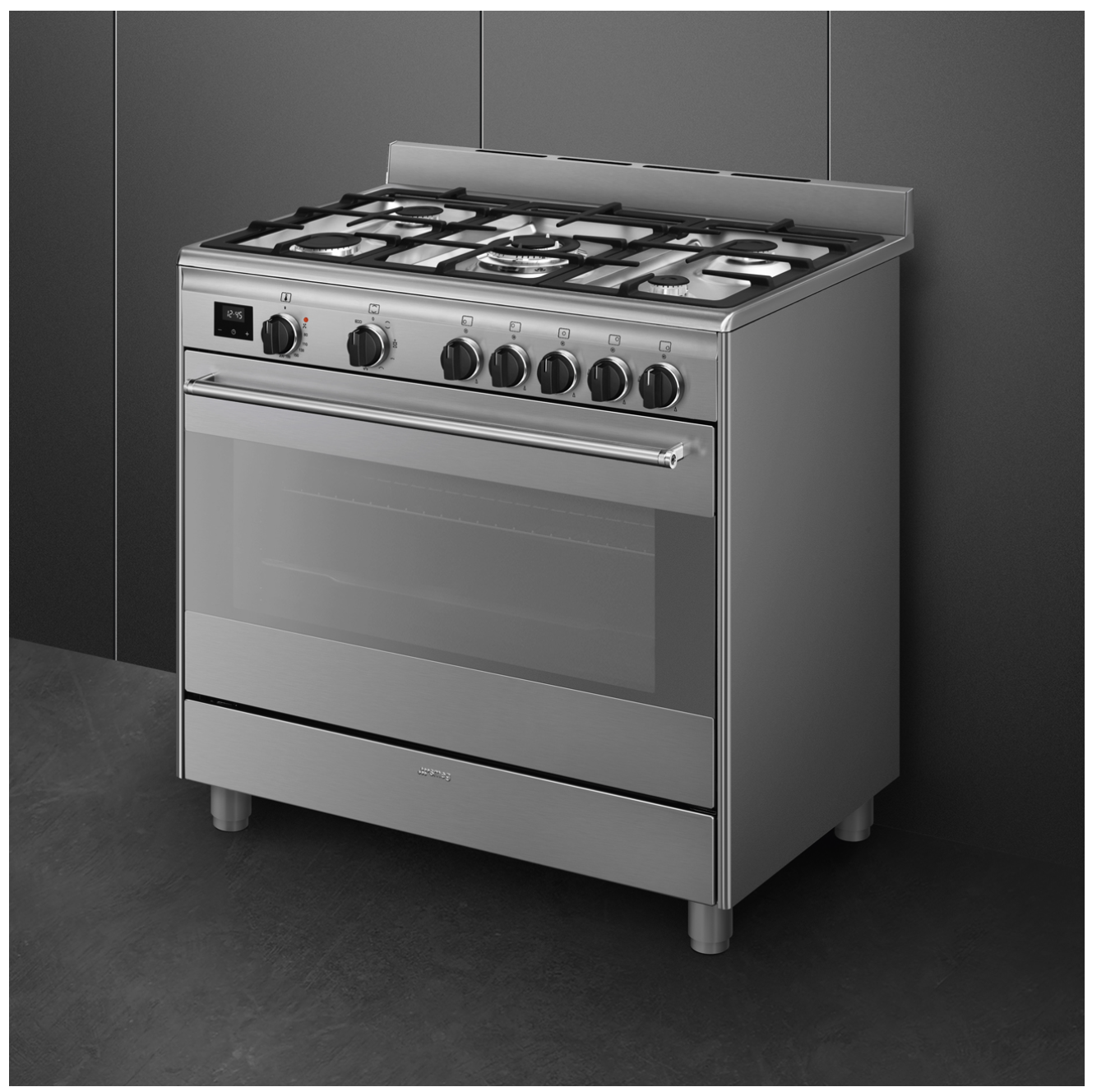 SMEG BG91X2 fornuis met gaskookplaat - 90cm