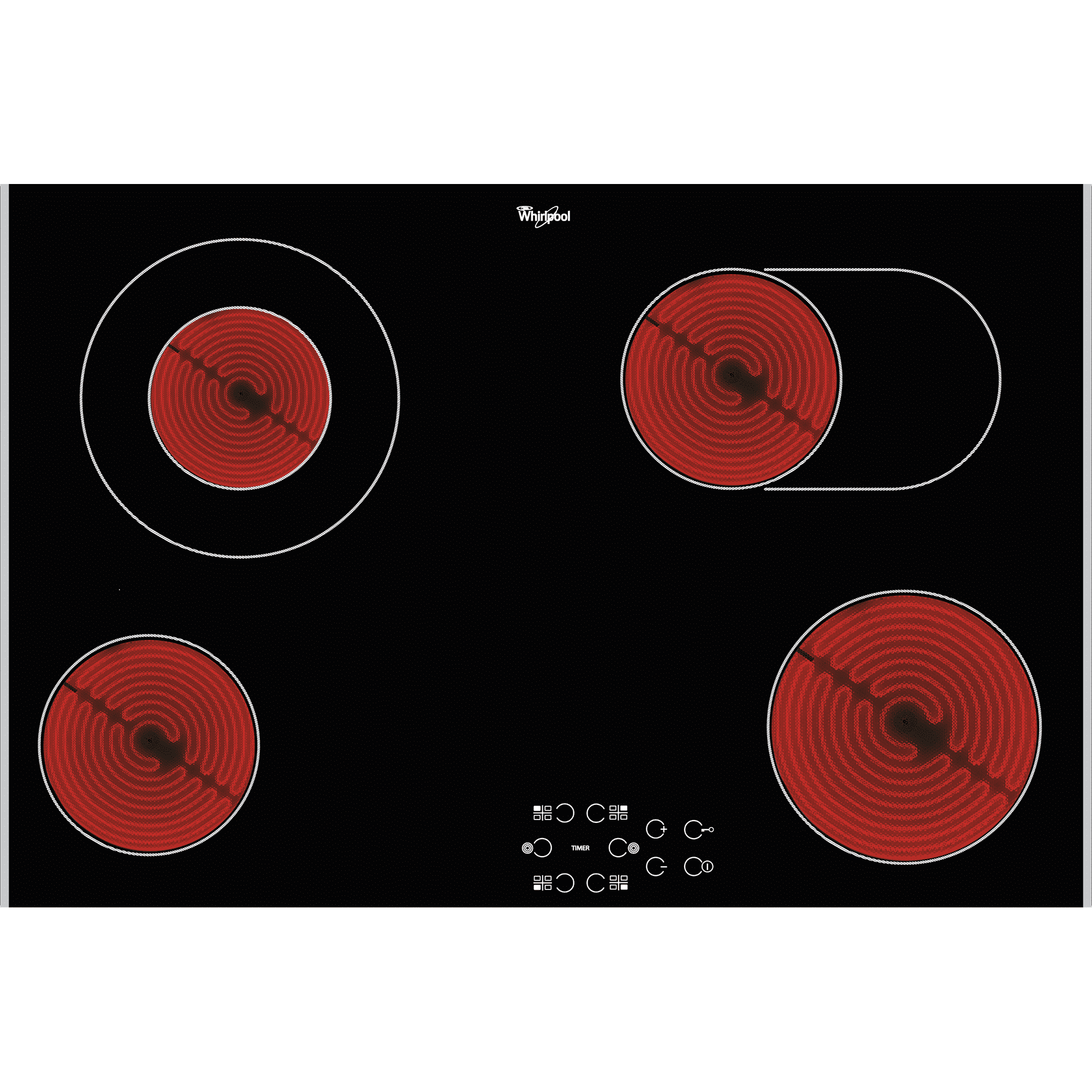 WHIRLPOOL AKT8360LX vitrokeramische kookplaat - 77cm WHIRLPOOL AKT8360LX vitrokeramische kookplaat - 77cm