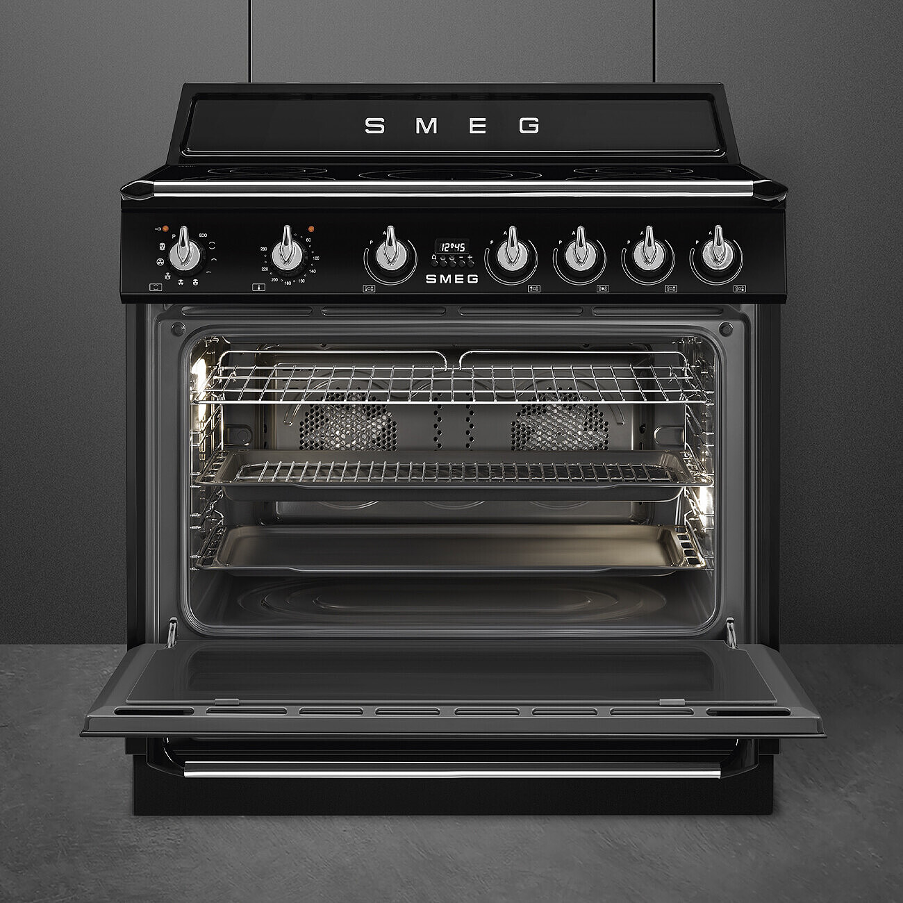 SMEG TR90IPBL fornuis met inductie kookplaat - 90cm SMEG TR90IPBL fornuis met inductie kookplaat - 90cm