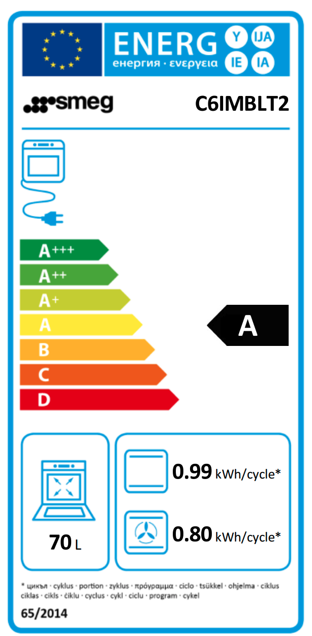 SMEG C6IMBLT2 fornuis met inductie kookplaat - 60cm