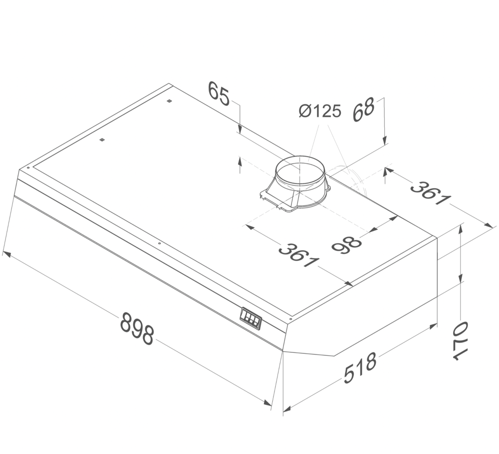 NOVY 939 onderbouw dampkap - 90cm NOVY 939 onderbouw dampkap - 90cm