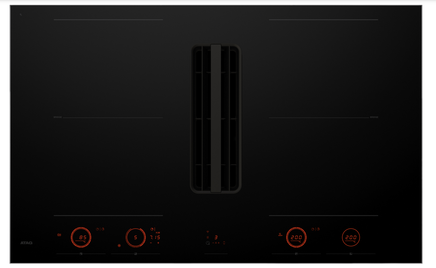ATAG HIDD28471SV kookplaat met afzuiging - 83cm ATAG HIDD28471SV kookplaat met afzuiging - 83cm
