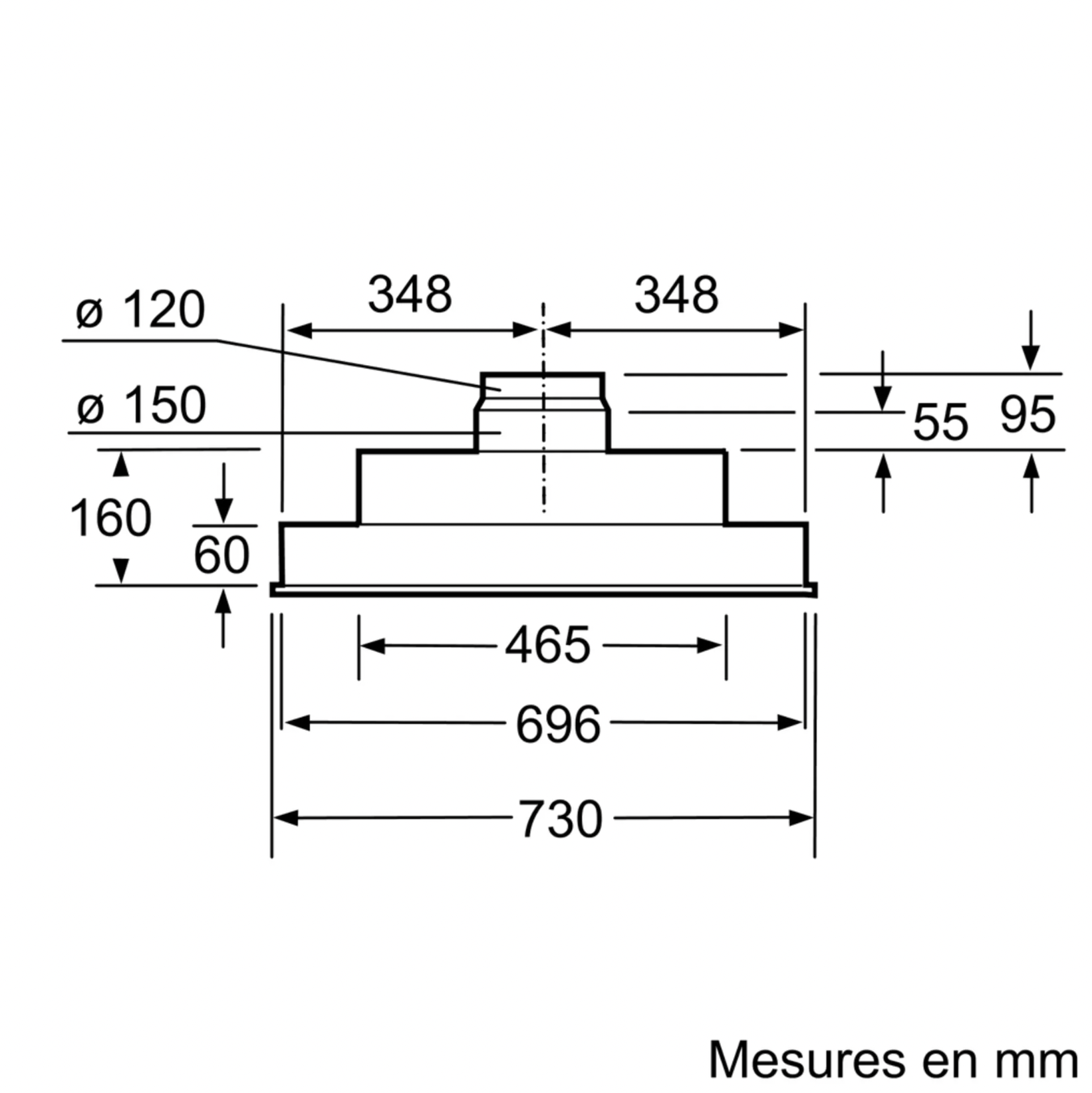 BOSCH DHL755BL SERIE 4 inbouwgroep - 70cm