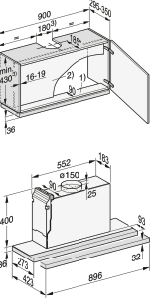 MIELE DAS4920EDST telescopische dampkap - 90cm MIELE DAS4920EDST telescopische dampkap - 90cm