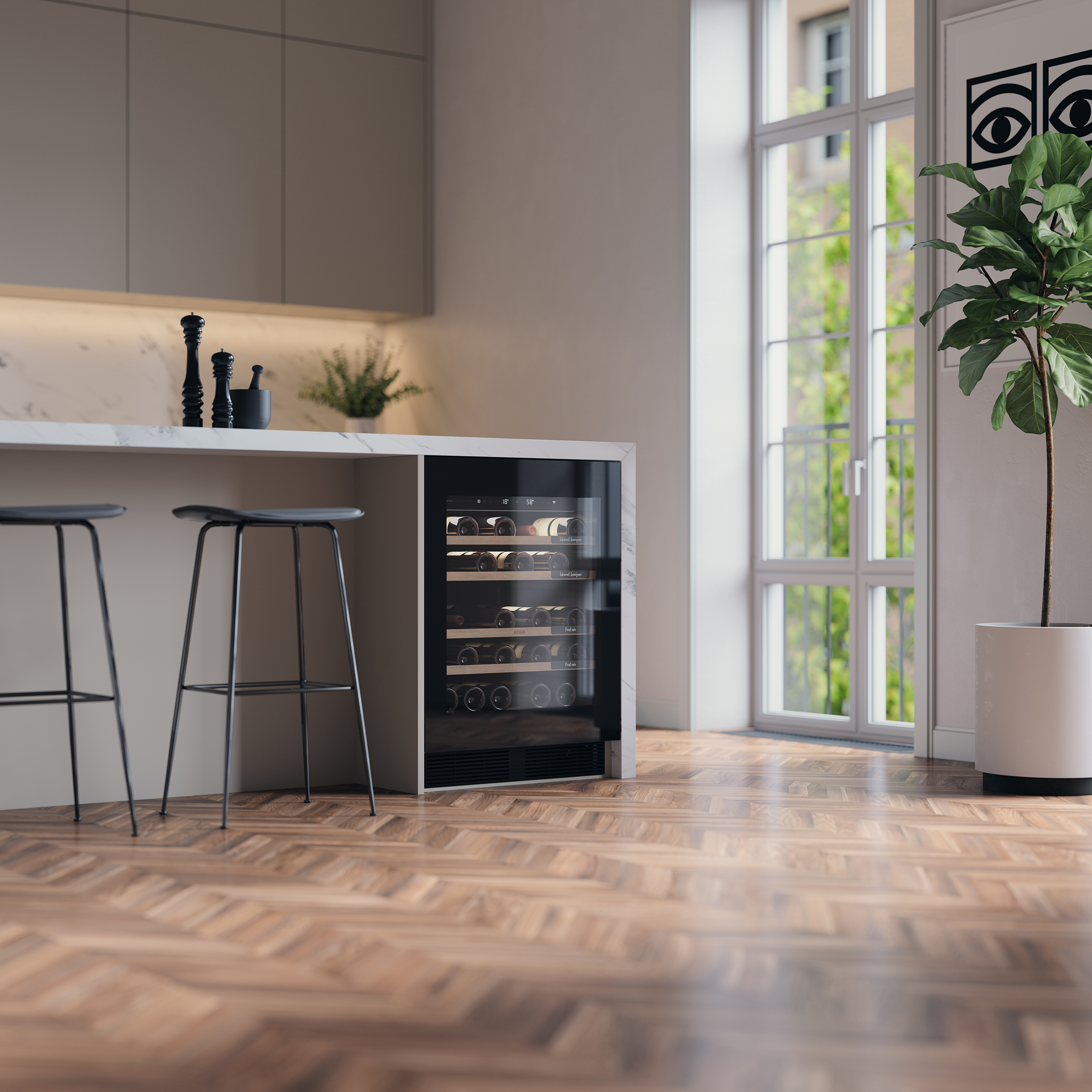 ATAG KU8571K1C onderbouw wijnkoelkast ATAG KU8571K1C onderbouw wijnkoelkast