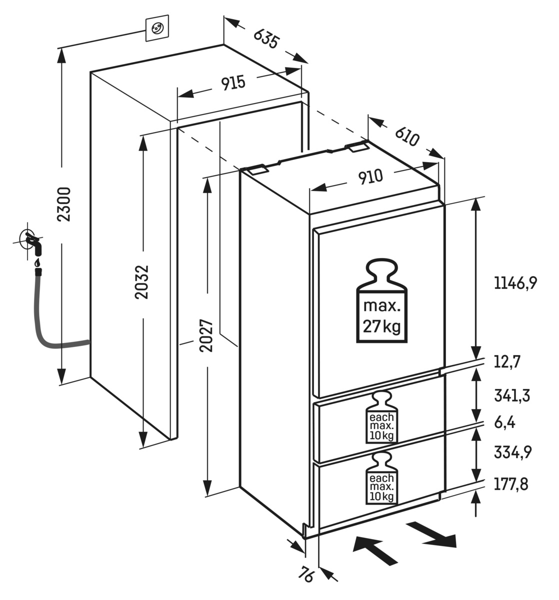 LIEBHERR ECBNE887020 koel-/vriescombinatie - 203cm LIEBHERR ECBNE887020 koel-/vriescombinatie - 203cm