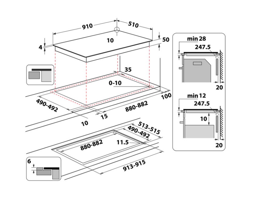 WHIRLPOOL WEX9024DCFF2 inductiekookplaat - 90cm WHIRLPOOL WEX9024DCFF2 inductiekookplaat - 90cm