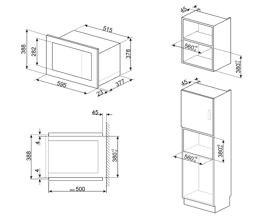 SMEG ERT FMI125N microgolfoven met grill - 38cm SMEG ERT FMI125N microgolfoven met grill - 38cm
