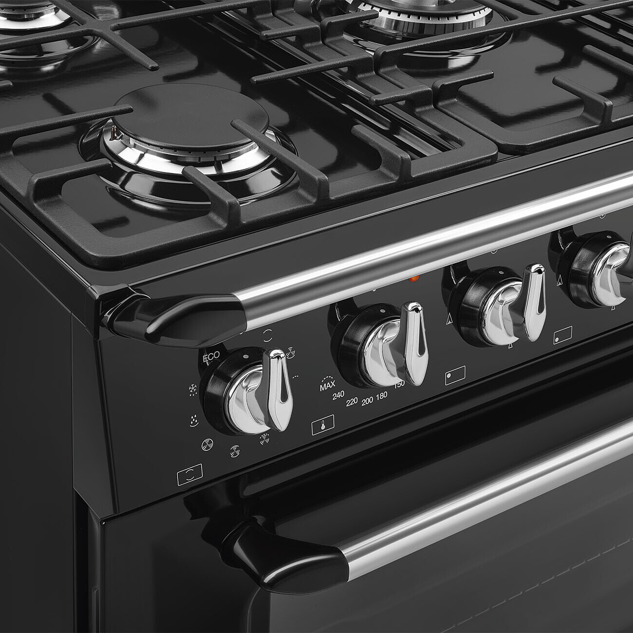 SMEG TR90GMBL fornuis met gaskookplaat - 90cm