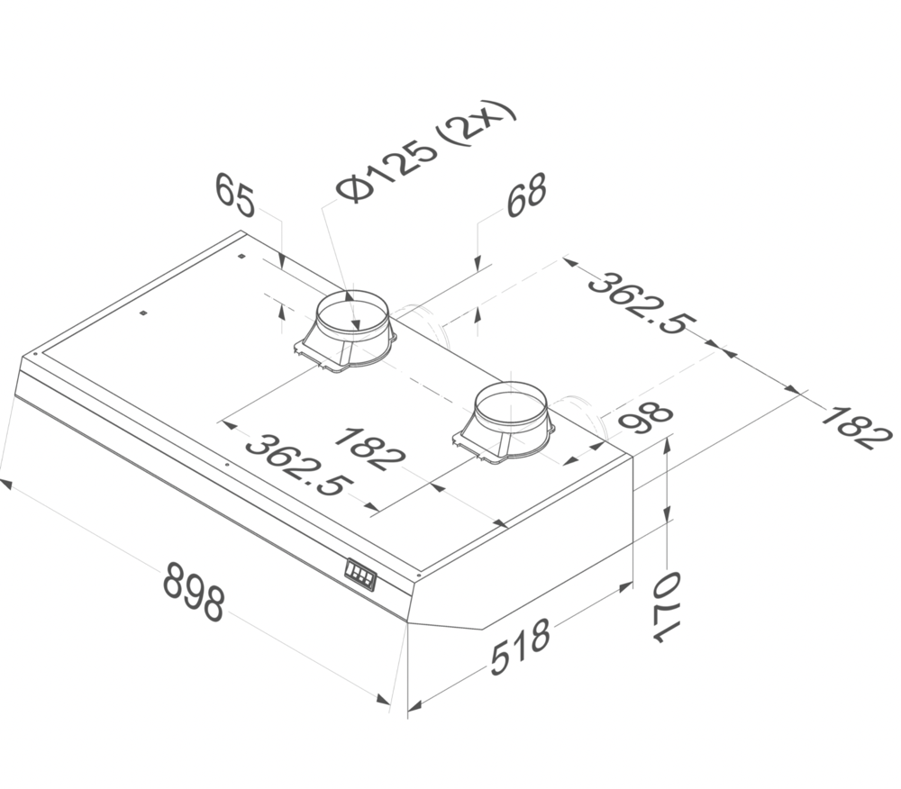 NOVY 950 onderbouw dampkap - 100cm NOVY 950 onderbouw dampkap - 100cm