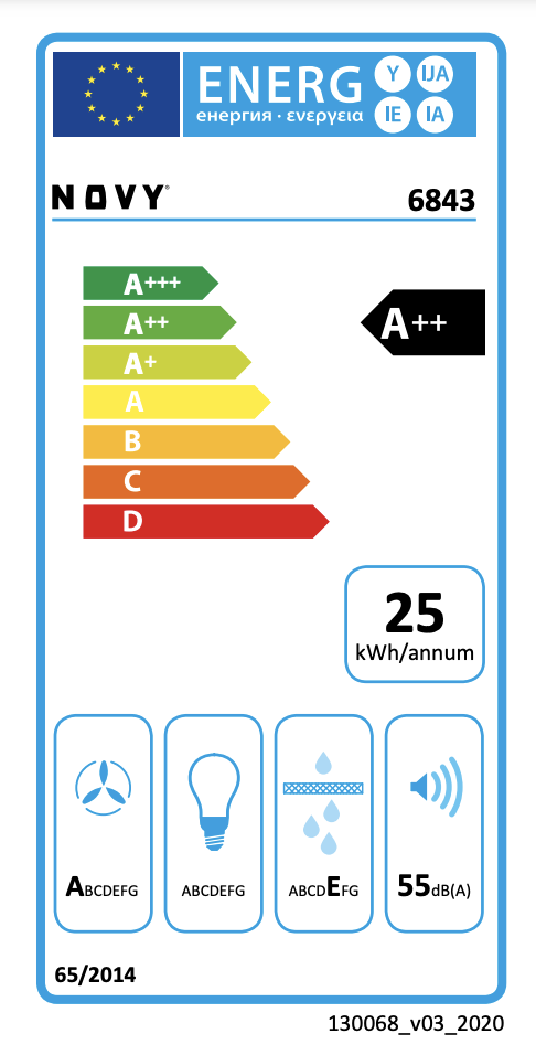 NOVY 6843 Pureline plafonddampkap - 120cm NOVY 6843 Pureline plafonddampkap - 120cm