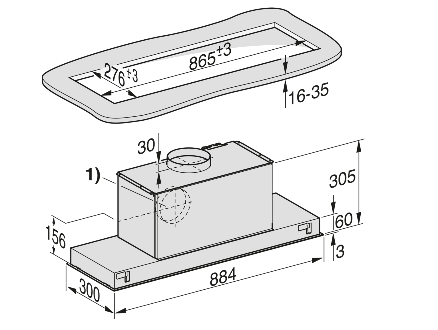 MIELE DA2390 inbouwgroep - 88cm MIELE DA2390 inbouwgroep - 88cm
