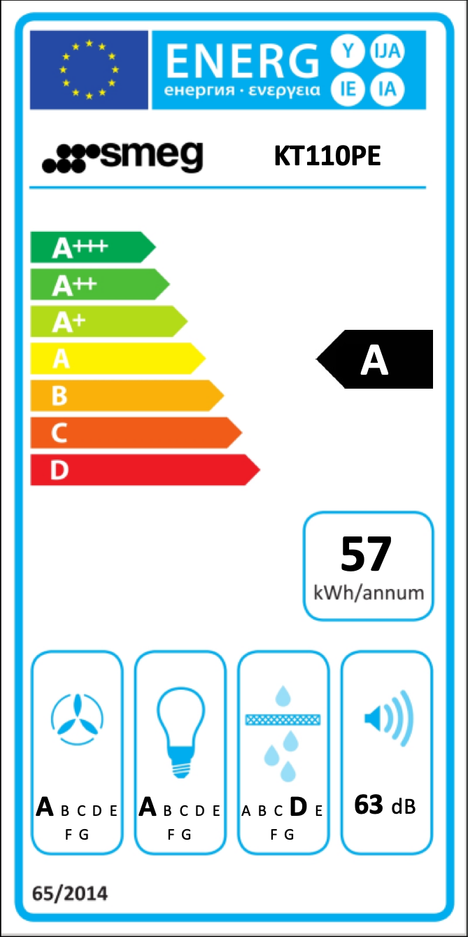 SMEG KT110PE wandschouwdampkap - 110cm
