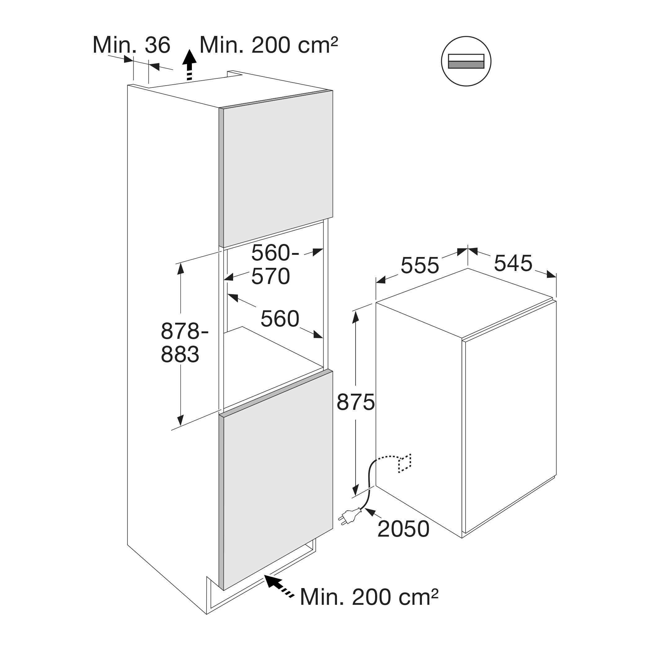 ATAG KD65088C inbouw vriezer - 88cm ATAG KD65088C inbouw vriezer - 88cm