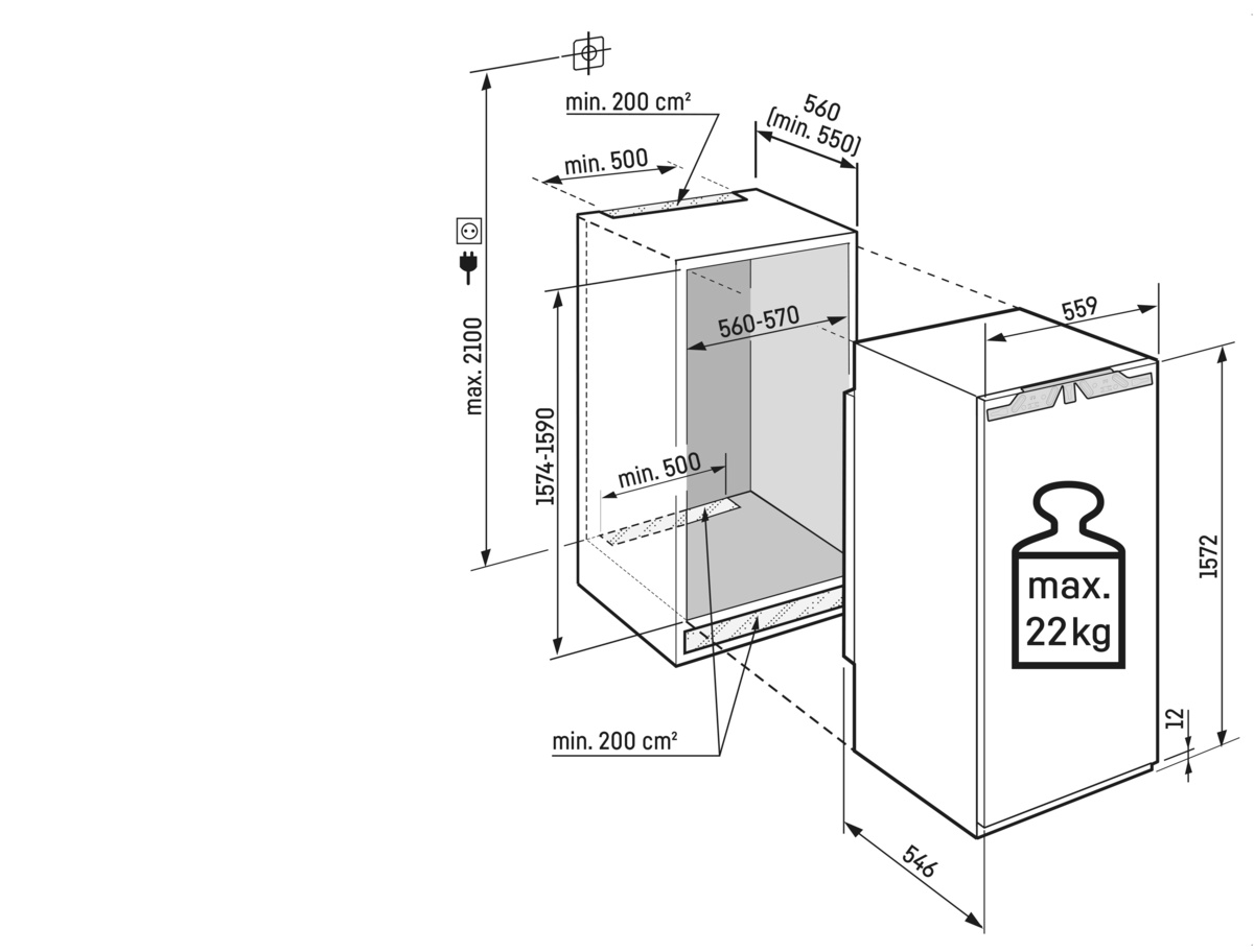 LIEBHERR IRBDI485122 koelkast met vriesvak - 158cm
