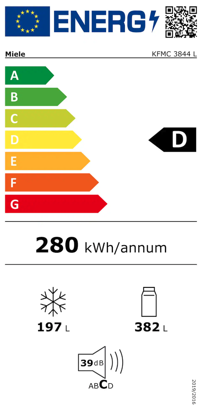 MIELE KFMC3844L koel-/vriescombinatie - 213cm