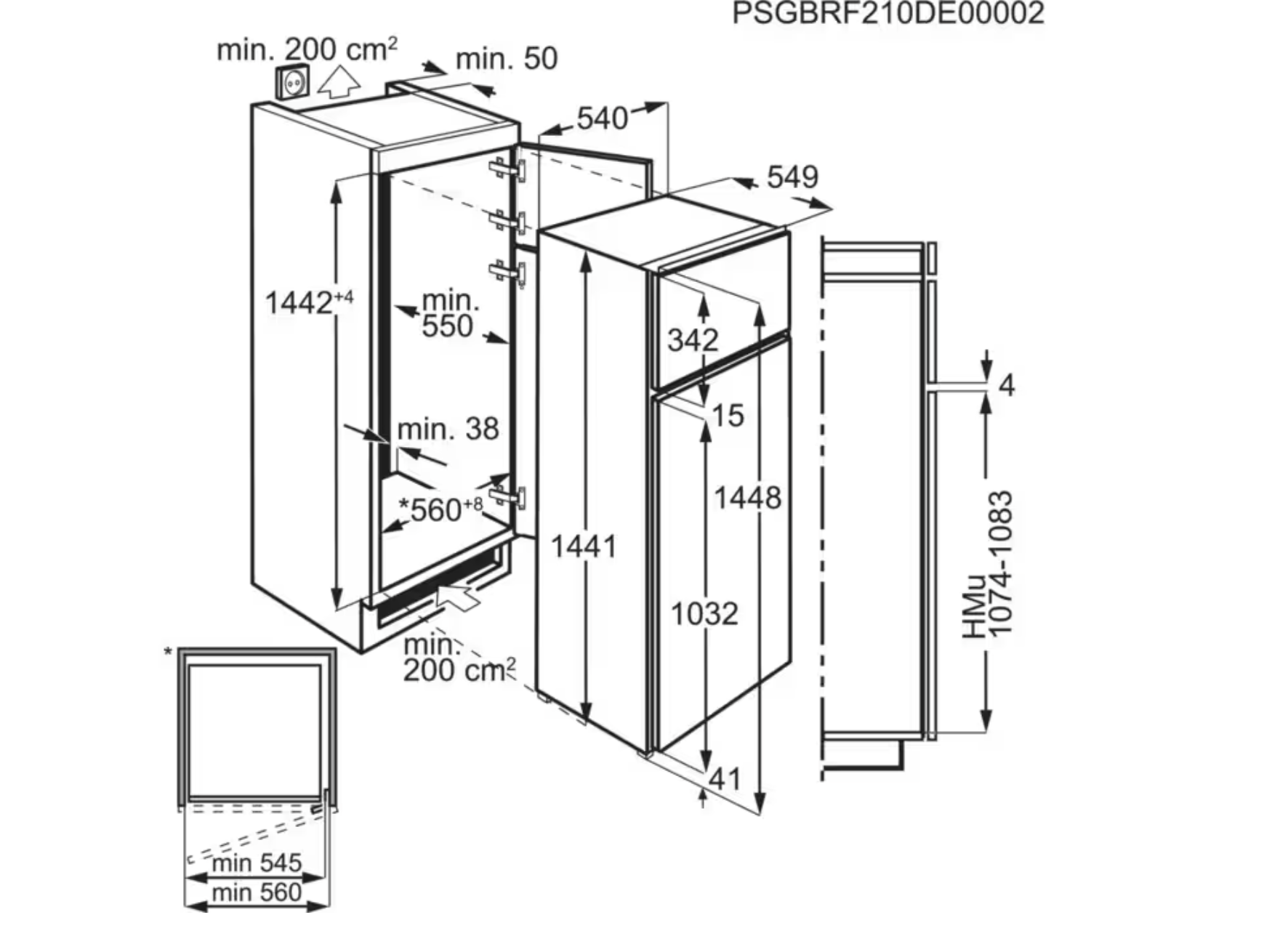 AEG OSD5S141ES 5000 koel-/vriescombinatie - 144cm AEG OSD5S141ES 5000 koel-/vriescombinatie - 144cm